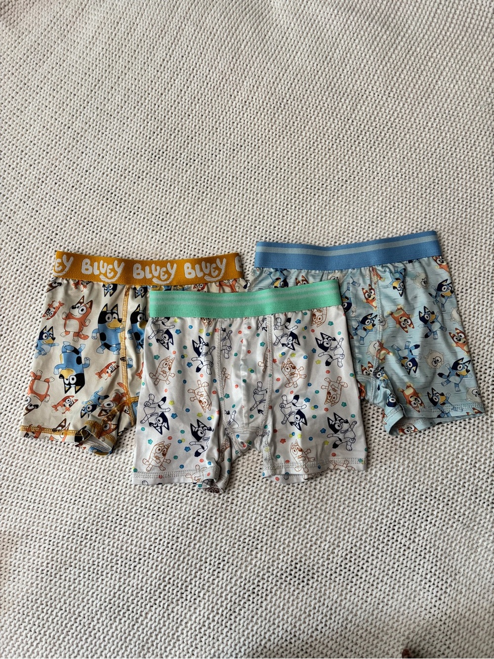 Kids Boxer Briefs 3-Pack with Blue, Green and Mustard Waistbands